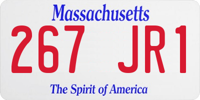 MA license plate 267JR1