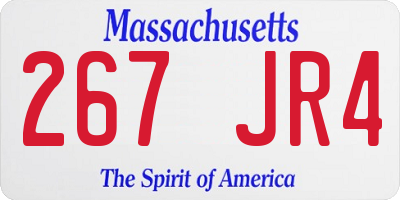 MA license plate 267JR4