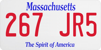 MA license plate 267JR5