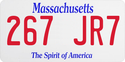 MA license plate 267JR7