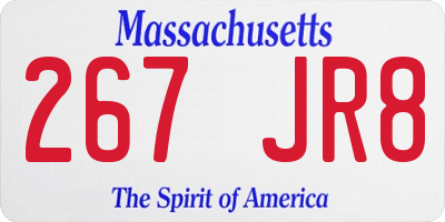 MA license plate 267JR8