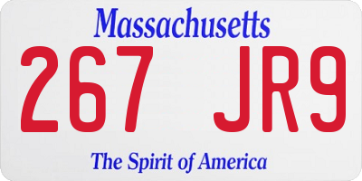 MA license plate 267JR9
