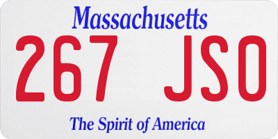 MA license plate 267JS0