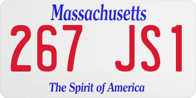 MA license plate 267JS1