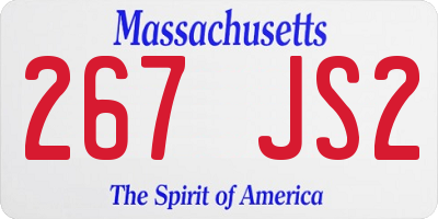 MA license plate 267JS2
