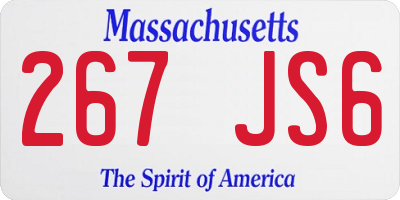 MA license plate 267JS6