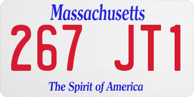 MA license plate 267JT1
