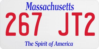 MA license plate 267JT2