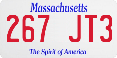 MA license plate 267JT3