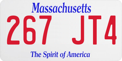 MA license plate 267JT4