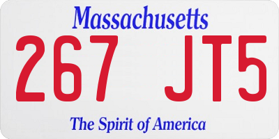 MA license plate 267JT5