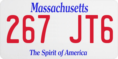 MA license plate 267JT6