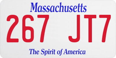 MA license plate 267JT7
