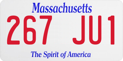 MA license plate 267JU1