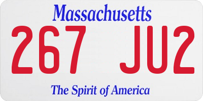 MA license plate 267JU2