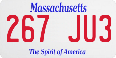 MA license plate 267JU3