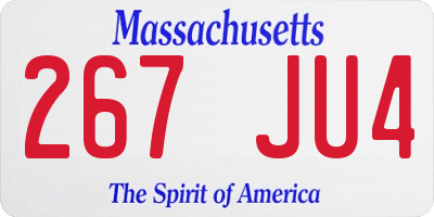 MA license plate 267JU4