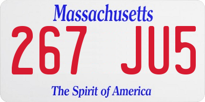MA license plate 267JU5