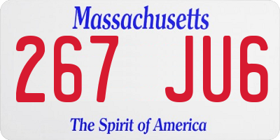 MA license plate 267JU6
