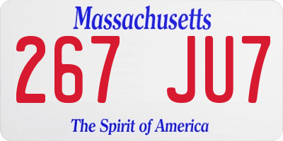 MA license plate 267JU7