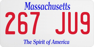 MA license plate 267JU9
