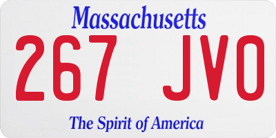 MA license plate 267JV0