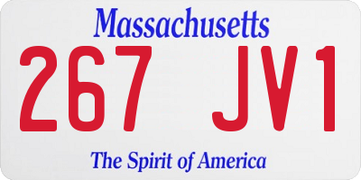 MA license plate 267JV1