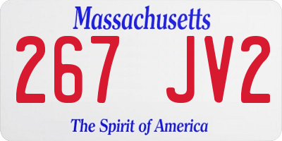 MA license plate 267JV2