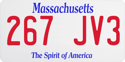MA license plate 267JV3
