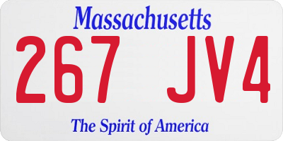 MA license plate 267JV4