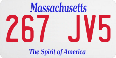 MA license plate 267JV5