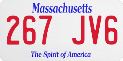 MA license plate 267JV6