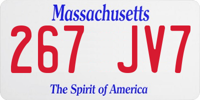 MA license plate 267JV7