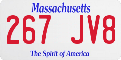 MA license plate 267JV8