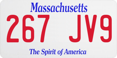 MA license plate 267JV9