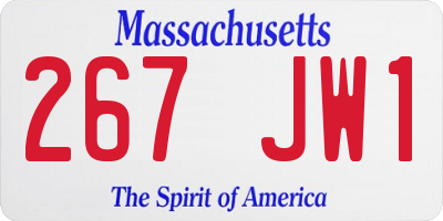 MA license plate 267JW1