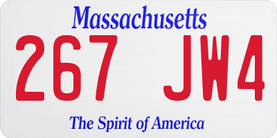MA license plate 267JW4