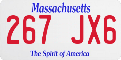 MA license plate 267JX6