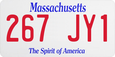 MA license plate 267JY1