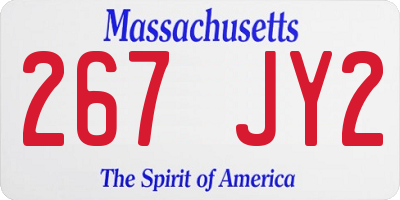 MA license plate 267JY2
