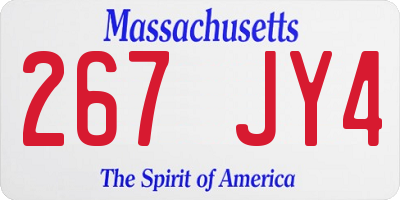 MA license plate 267JY4