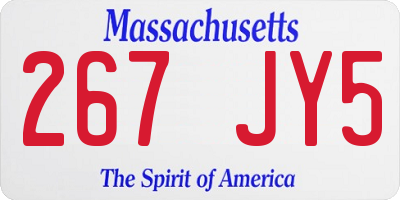 MA license plate 267JY5