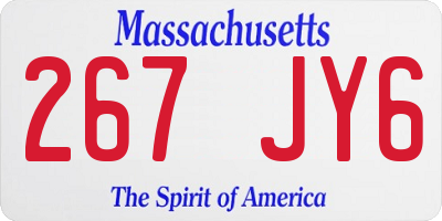 MA license plate 267JY6