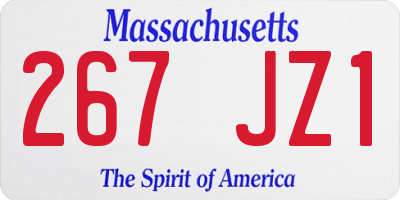 MA license plate 267JZ1
