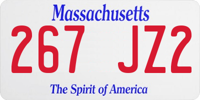 MA license plate 267JZ2