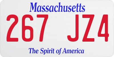 MA license plate 267JZ4