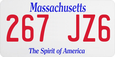 MA license plate 267JZ6