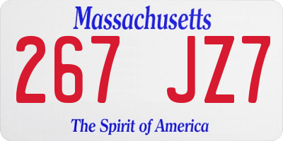 MA license plate 267JZ7