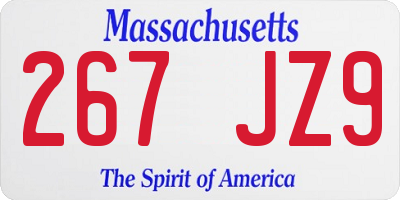MA license plate 267JZ9
