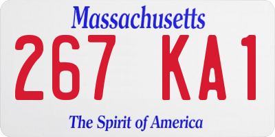 MA license plate 267KA1